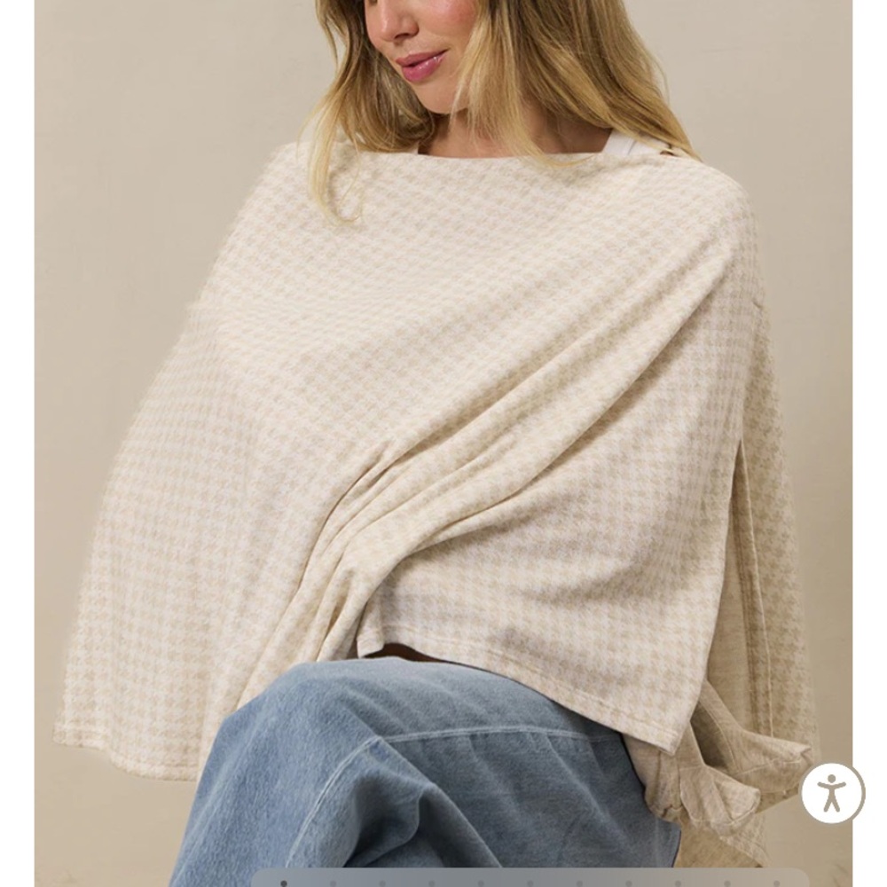 Solly Baby Nursing Cover Cream Houndstooth